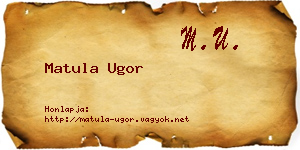 Matula Ugor névjegykártya